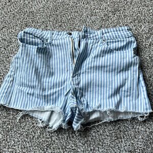 Striped denim shorts, size 8